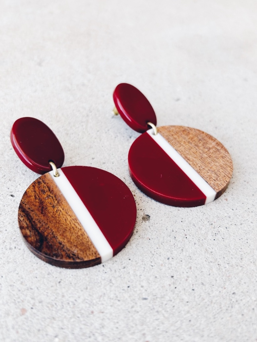 Fair Anita Fair Trade Volcano Wood and Resin Earrings - Picture 2 of 3